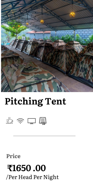 Pitching tent in dandeli resorts