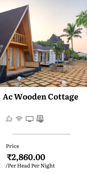 Ac wooden cottage room resorts in dandeli