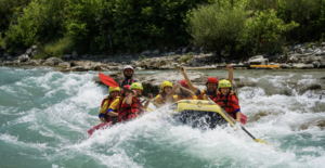 Enjoy River rafting at Rajhans Retreat Resort.