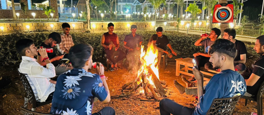 Campfire in dandeli Rajhans Retreat Resort